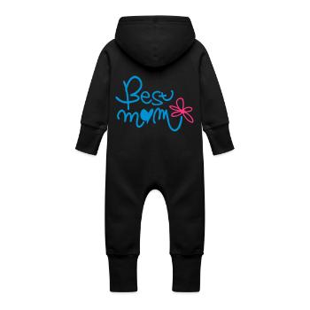 BEST MOM - Baby Bio Sweat Overall mit Kapuze - Schwarz - Hinten