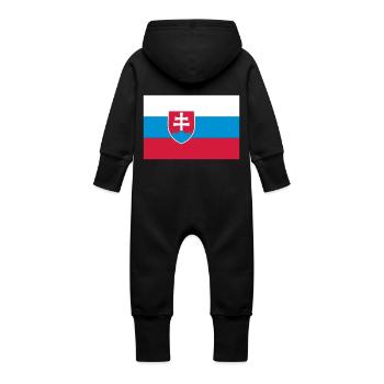 slovakia flag - Baby Bio Sweat Overall mit Kapuze - Vanille-Milchshake - Hinten