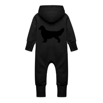 GOLDEN RETRIEVER Silhouette - Baby Bio Sweat Overall mit Kapuze - Schwarz - Hinten