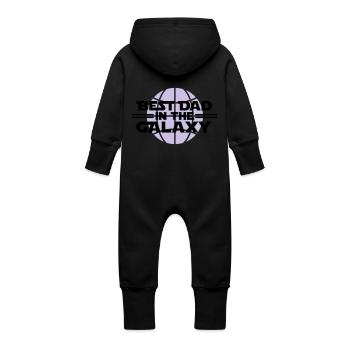 Best dad in he galaxy - Baby Bio Sweat Overall mit Kapuze - Schwarz - Hinten