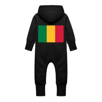 drapeau mali - mali flag - Grenouillère à capuche bio en molleton Bébé - noir - Dos