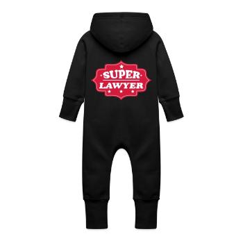 Super lawyer - Grenouillère à capuche bio en molleton Bébé - noir - Dos