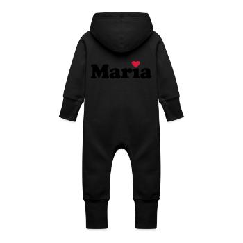 Maria - Baby Bio Sweat Overall mit Kapuze - Schwarz - Hinten