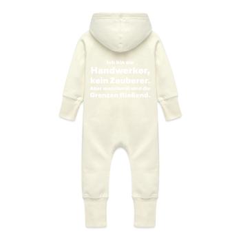 Artisan to Wizard Boundaries Fluid - Baby Organic Sweat Overalls With Hood - vanilla - Back