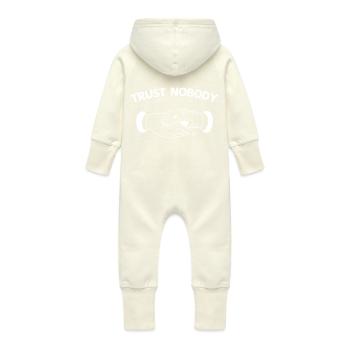 Ne faites confiance à personne - Grenouillère à capuche bio en molleton Bébé - vanille - Dos