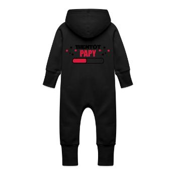 Bald Großvater - Großvater Opa Zukunft - Baby Bio Sweat Overall mit Kapuze - Schwarz - Hinten