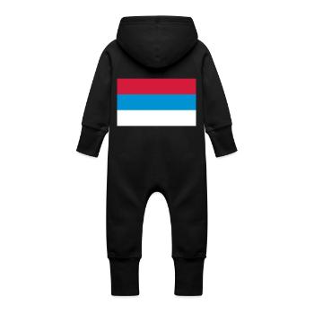 Drapeau national de Serbie - Grenouillère à capuche bio en molleton Bébé - vanille - Dos