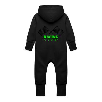 Équipe Racing Flag - Grenouillère à capuche bio en molleton Bébé - noir - Dos