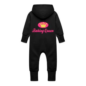 backen - Baby Bio Sweat Overall mit Kapuze - Schwarz - Hinten