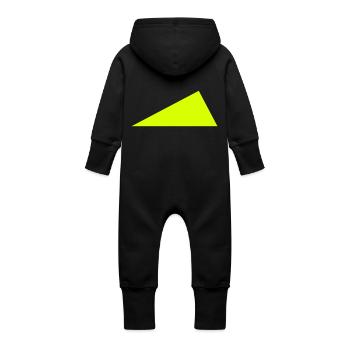 triangle - Baby Organic Sweat Overalls With Hood - black - Back