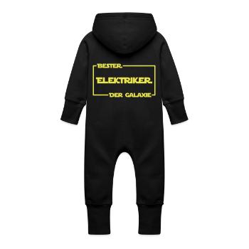 Bester Elektriker der Galaxie - Baby Bio Sweat Overall mit Kapuze - Schwarz - Hinten