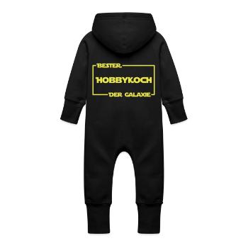 Bester Hobbykoch der Galaxie - Baby Bio Sweat Overall mit Kapuze - Schwarz - Hinten