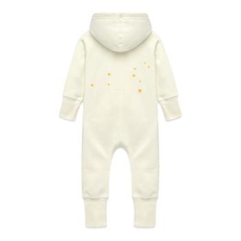 Leo constellation - Baby Organic Sweat Overalls With Hood - vanilla - Back