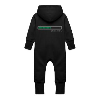 loading ... please wait (2c) - Baby Bio Sweat Overall mit Kapuze - Schwarz - Hinten