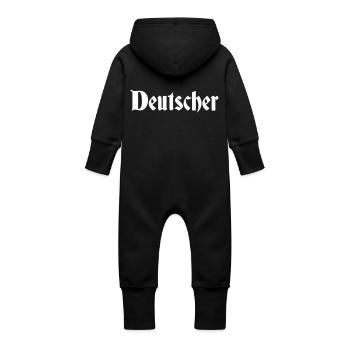 allemand - Grenouillère à capuche bio en molleton Bébé - noir - Dos