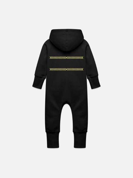 Rahmen Absperrband - Baby Bio Sweat Overall mit Kapuze - Schwarz