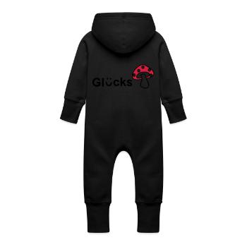 Lucky devil - Baby Organic Sweat Overalls With Hood - black - Back