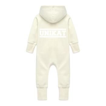 Unique - Baby Organic Sweat Overalls With Hood - vanilla - Back