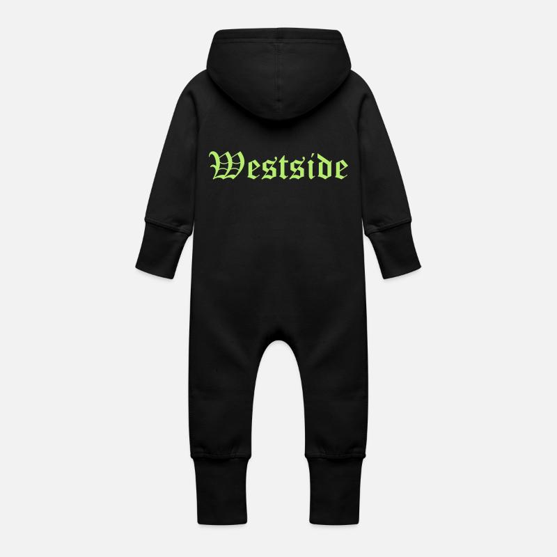 westside - Grenouillère à capuche bio en molleton Bébé - noir