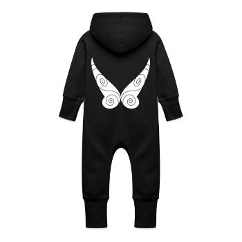 Wings of Fairy - Baby Organic Sweat Overalls With Hood - black - Back