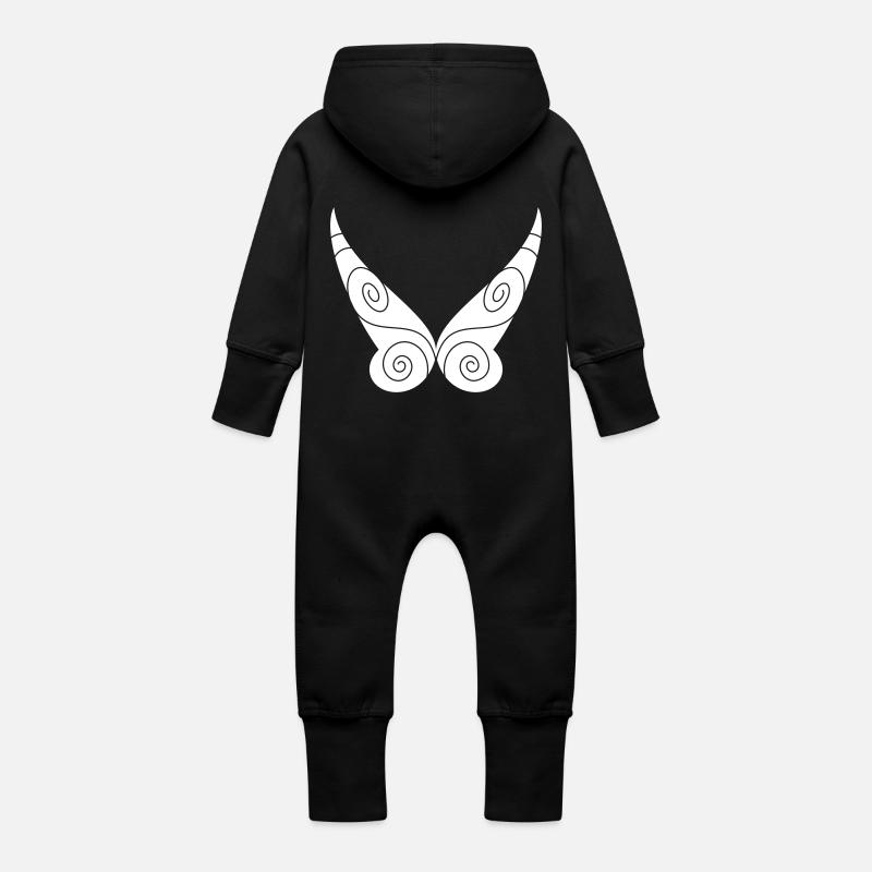 Ailes de Fée - Grenouillère à capuche bio en molleton Bébé - noir