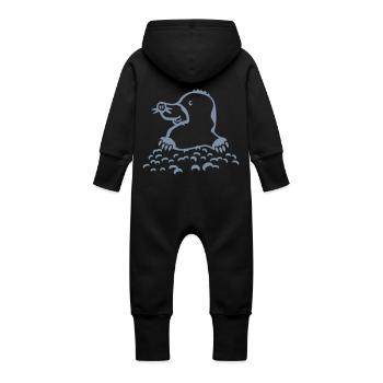 grain de beauté - Grenouillère à capuche bio en molleton Bébé - noir - Dos