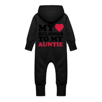MHBTM auntie - Baby Bio Sweat Overall mit Kapuze - Schwarz - Hinten