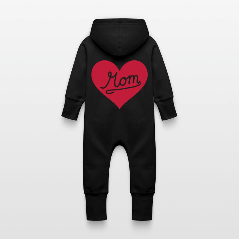 Muttertag Herz Baby Bio Sweat Overall mit Kapuze