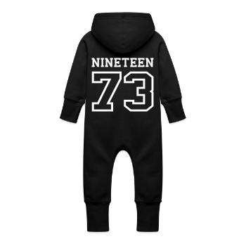1973 - Baby Organic Sweat Overalls With Hood - vanilla - Back