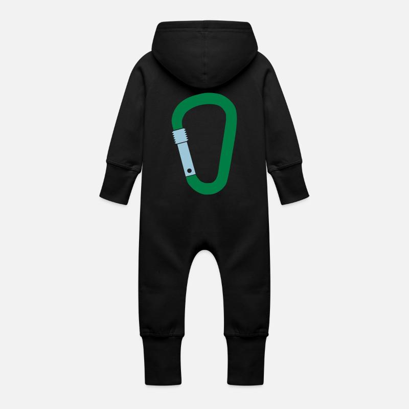 Carabine - Grenouillère à capuche bio en molleton Bébé - noir