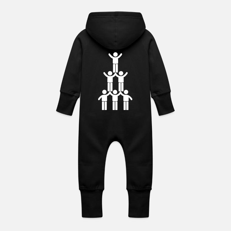 Travail d’Équipe - Grenouillère à capuche bio en molleton Bébé - noir