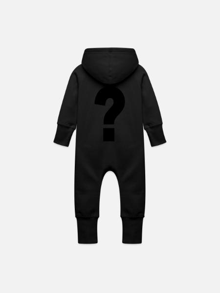 fragezeichen - Baby Bio Sweat Overall mit Kapuze - Schwarz