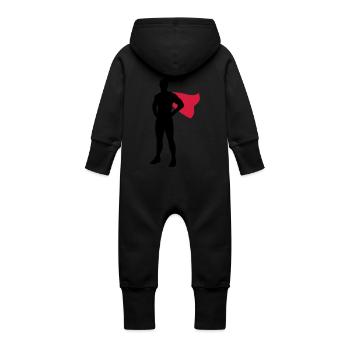 Superhero - Baby Bio Sweat Overall mit Kapuze - Schwarz - Hinten