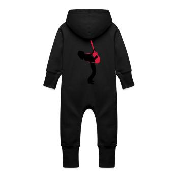 guitar player - Baby Bio Sweat Overall mit Kapuze - Schwarz - Hinten