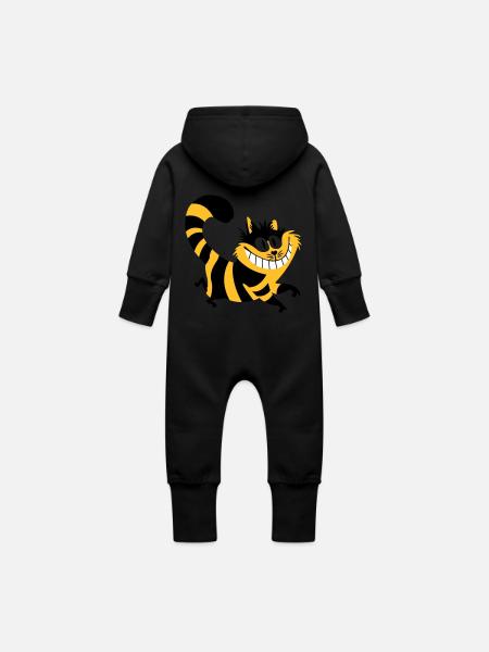 Lächelnde Katze - Baby Bio Sweat Overall mit Kapuze -