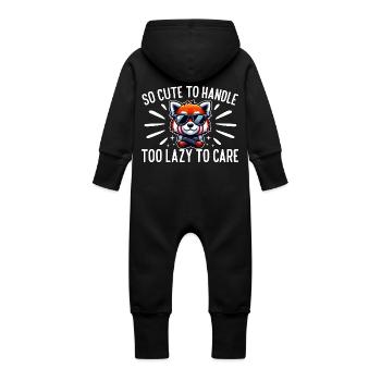 SO CUTE TO HANDLE TOO LAZY TO CARE - Baby Organic Sweat Overalls With Hood - vanilla - Back