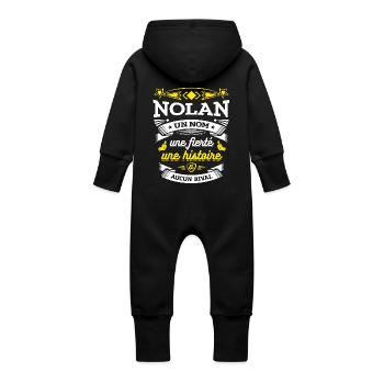 NOLAN UN NOM UNE FIERTÉ AUCUN RIVAL - Grenouillère à capuche bio en molleton Bébé - noir - Dos