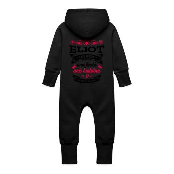 ELIOT UN NOM UNE FIERTÉ AUCUN RIVAL - Grenouillère à capuche bio en molleton Bébé - noir - Dos