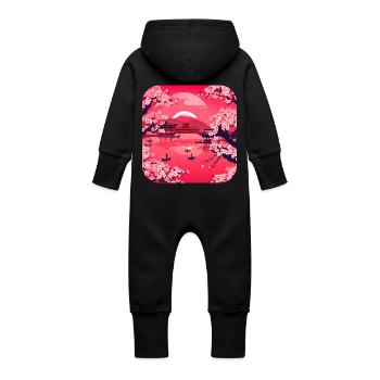 Asia World Tour Temple Relax - Baby Organic Sweat Overalls With Hood - black - Back