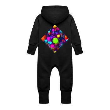 Neon Stil UV House Style - Grenouillère à capuche bio en molleton Bébé - noir - Dos