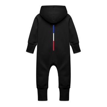 Bleu Blanc Rouge - Grenouillère à capuche bio en molleton Bébé - noir - Dos