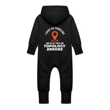 Topologie Erreurs SIG Cartographie Humour Cartographie - Grenouillère à capuche bio en molleton Bébé - noir - Dos
