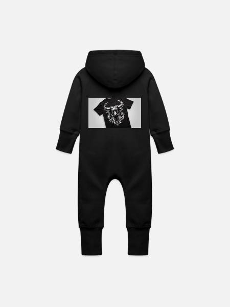 Designer 10 - Baby Bio Sweat Overall mit Kapuze - Schwarz