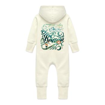 Frei und mutig 🍀 - Baby Bio Sweat Overall mit Kapuze - Vanille-Milchshake - Hinten