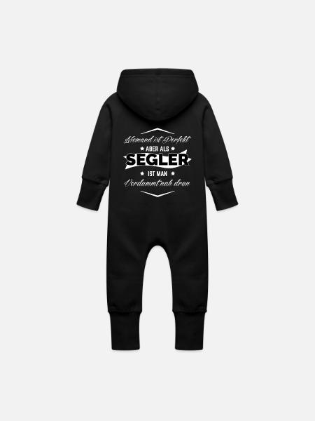 SEGLER - Baby Bio Sweat Overall mit Kapuze - Schwarz