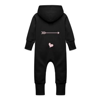 Best friend - Baby Organic Sweat Overalls With Hood - black - Back
