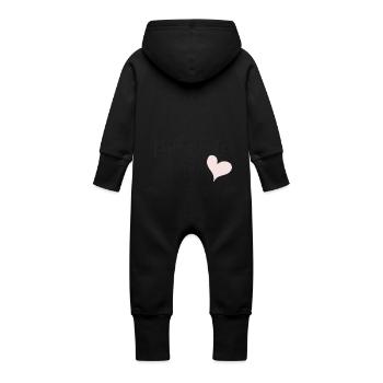 Willst du meine Patentante sein? - Baby Bio Sweat Overall mit Kapuze - Schwarz - Hinten