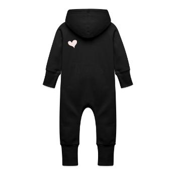 Best friends Forever - Partnerlook - Baby Bio Sweat Overall mit Kapuze - Schwarz - Hinten