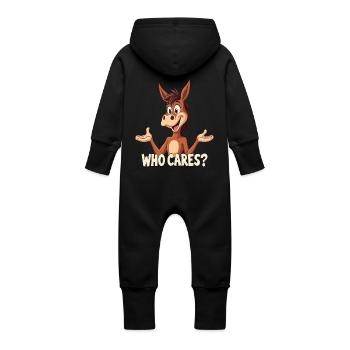 Who Cares - Baby Organic Sweat Overalls With Hood - black - Back