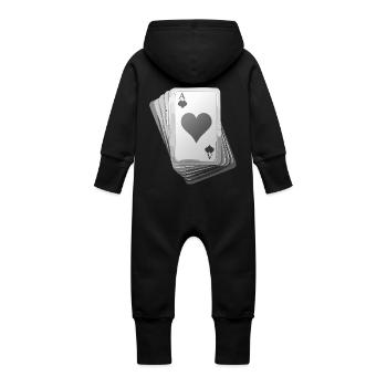 Cards black/white - Baby Bio Sweat Overall mit Kapuze - Schwarz - Hinten